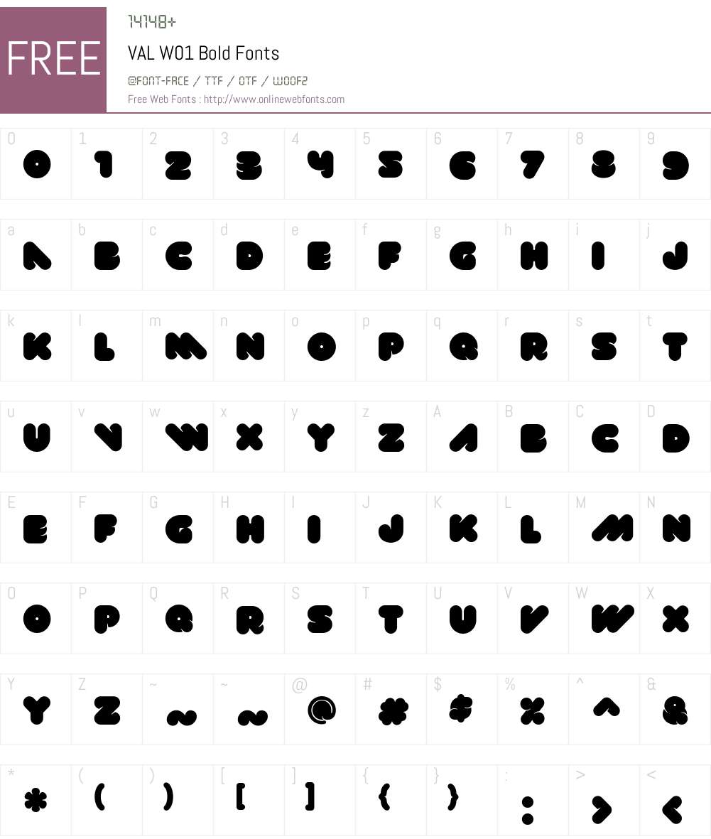 VALW01-Bold Font Screenshots