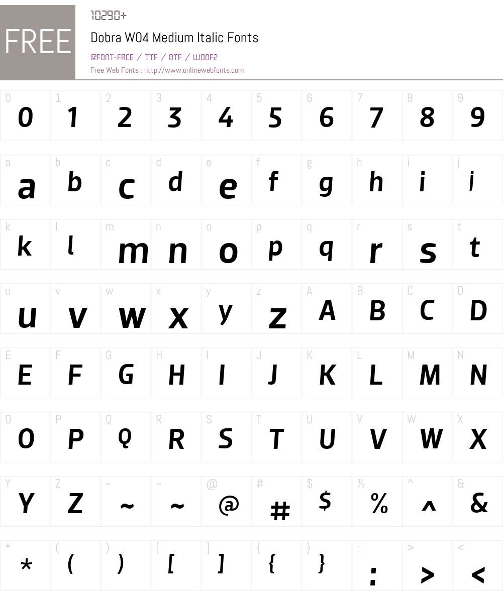 Dobra Font Screenshots