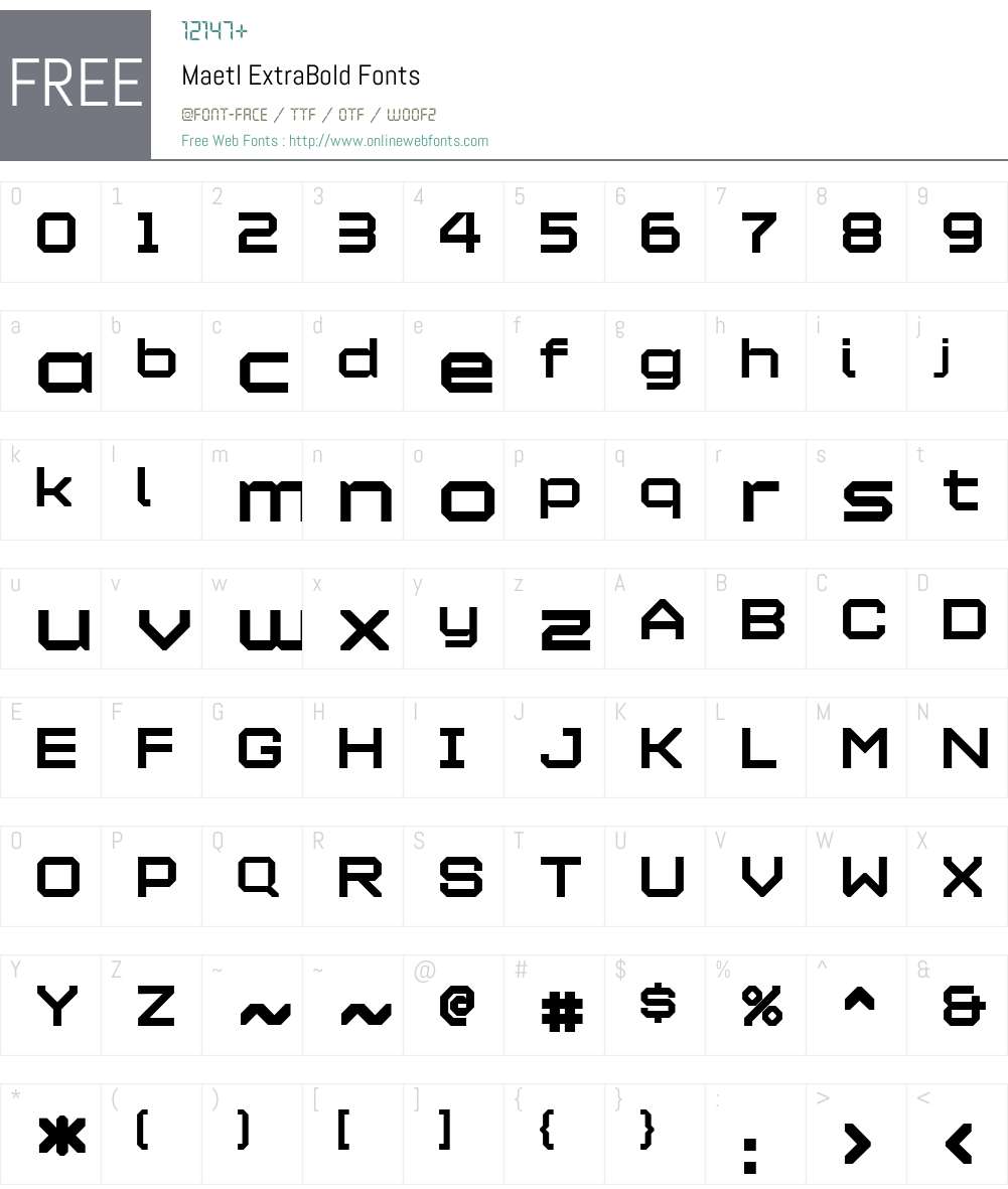 Maetl Font Screenshots