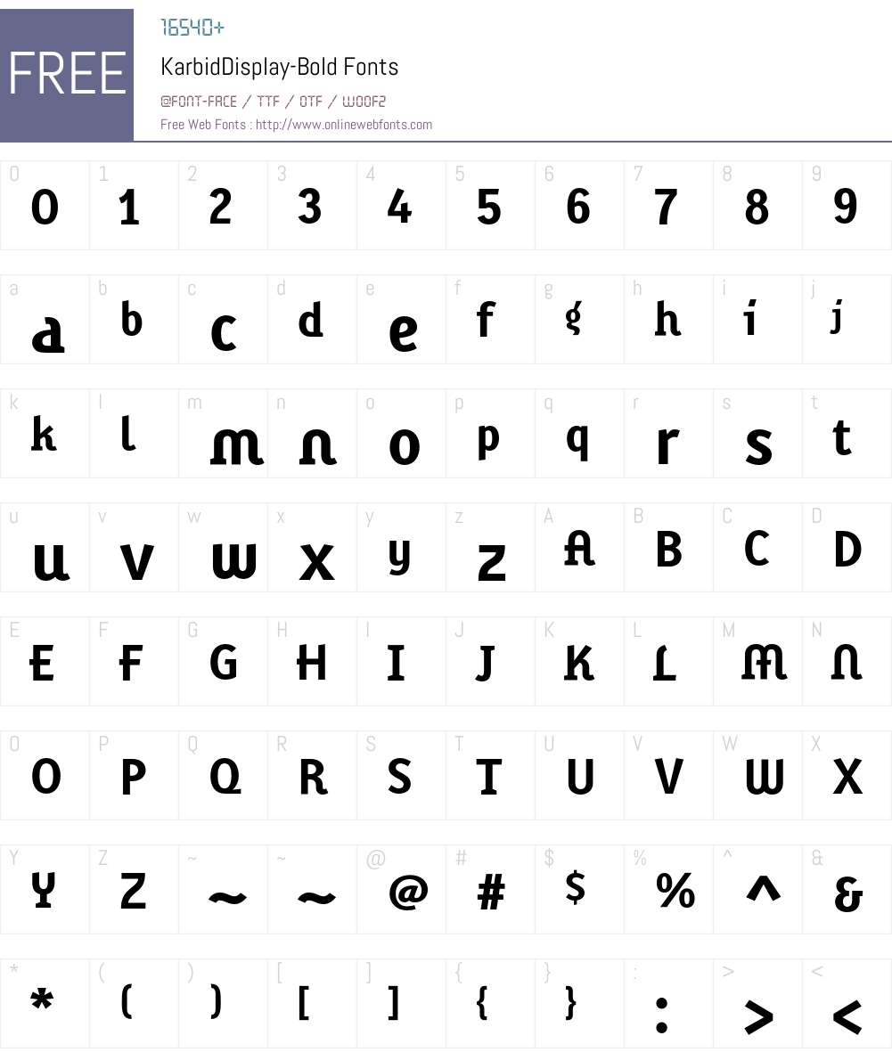 KarbidDisplay Font Screenshots