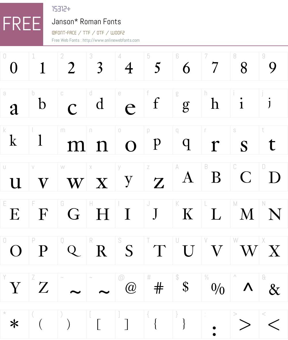 Janson BQ Font Screenshots