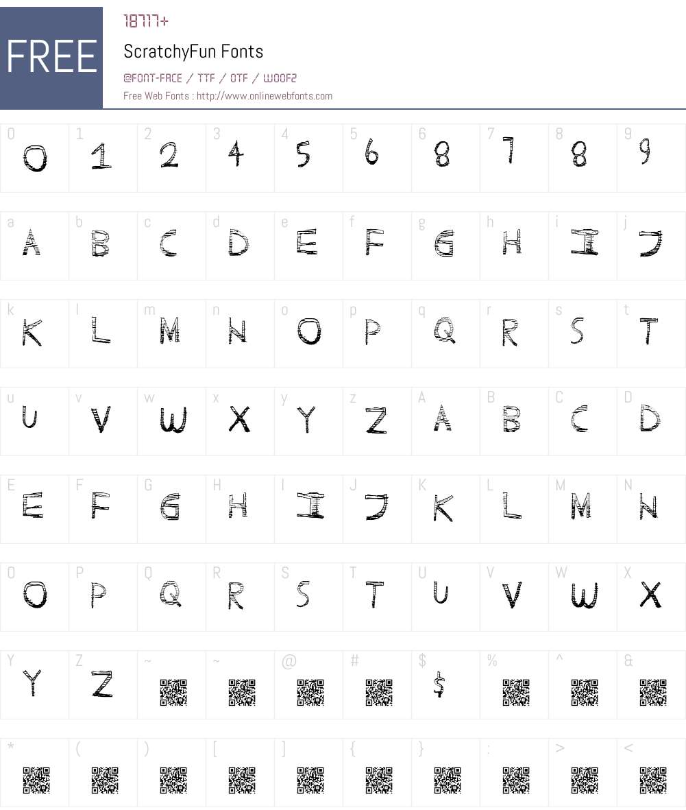 ScratchyFun Font Screenshots
