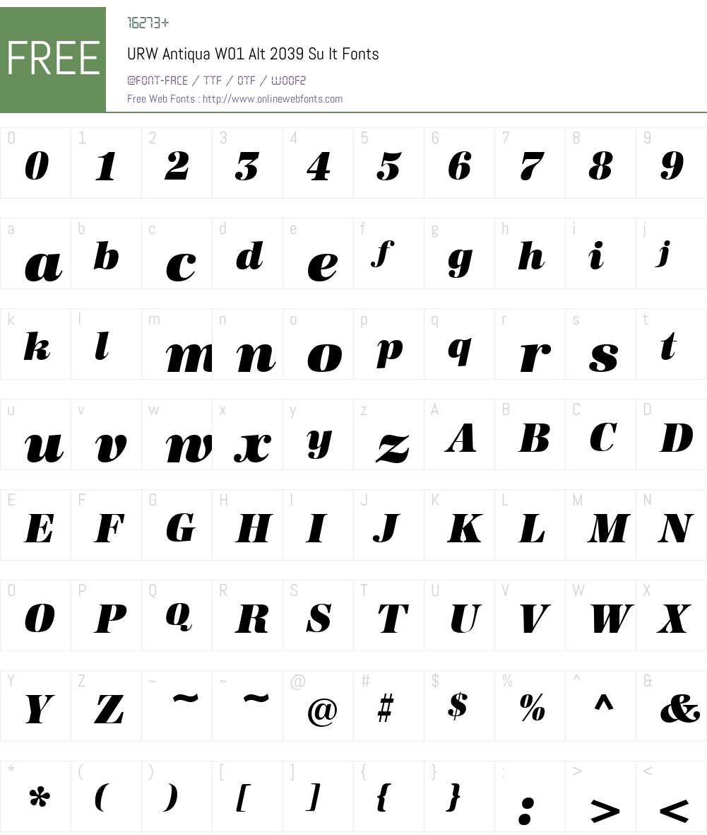 URWAntiquaW01-Alt2039SuIt Font Screenshots