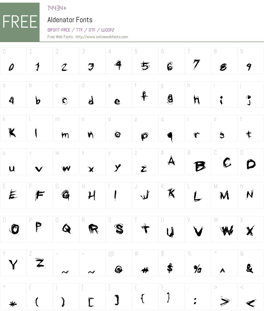 Aldenator Font Screenshots