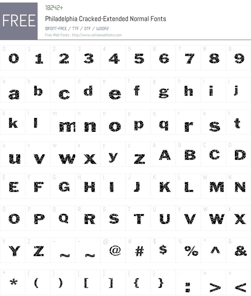 Philadelphia Cracked-Extended Font Screenshots