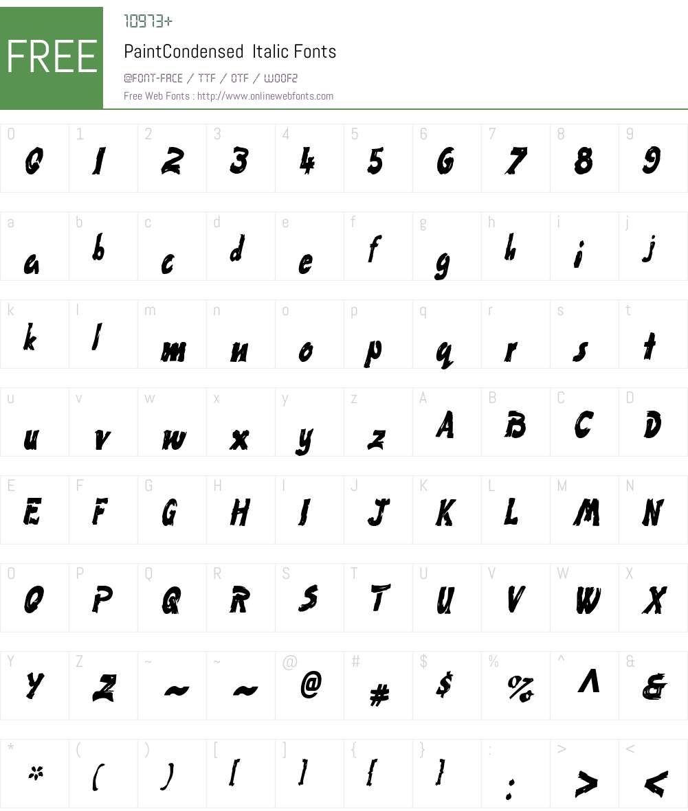PaintCondensed Font Screenshots
