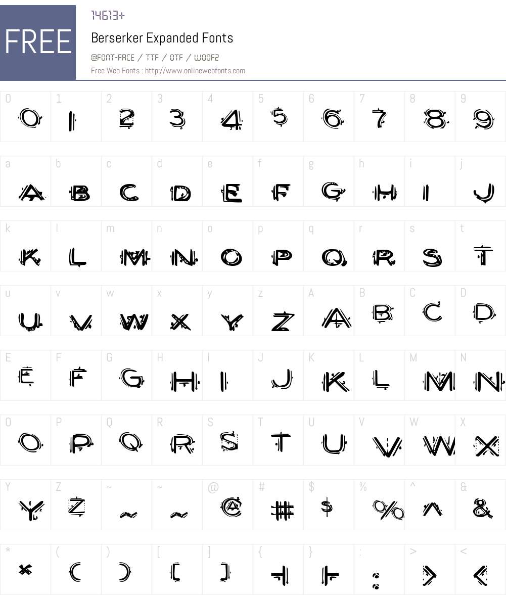 Berserker Expanded Font Screenshots
