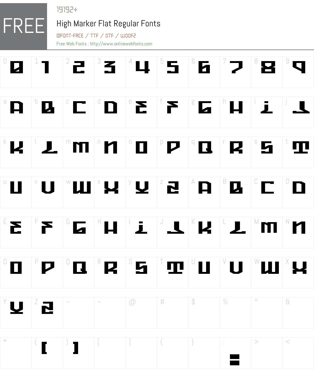 High Marker Flat Font Screenshots