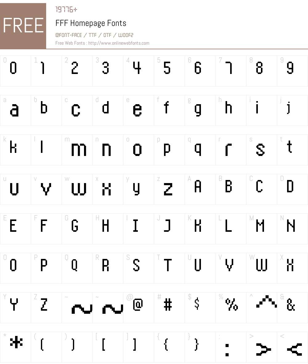 FFF Homepage Font Screenshots