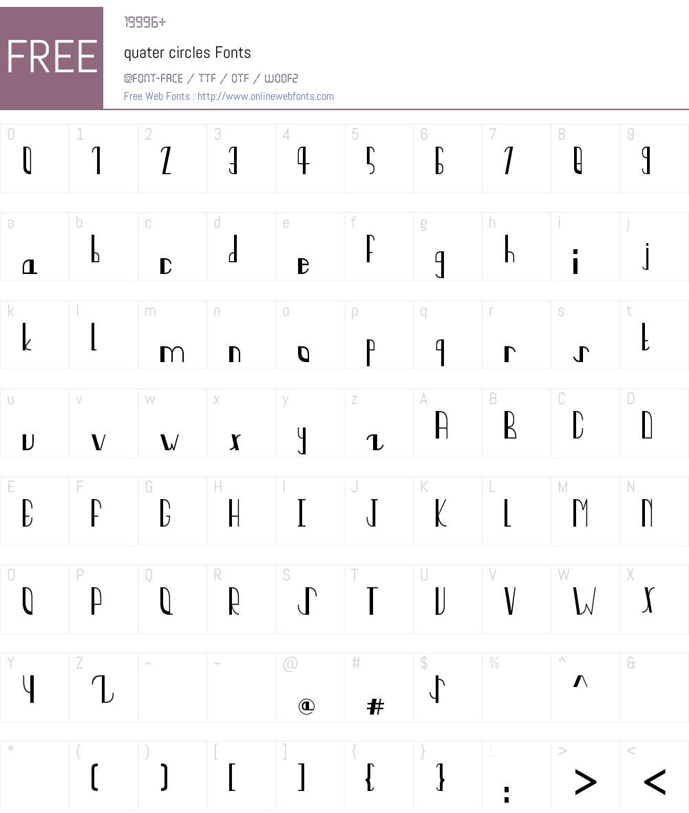 quater circles Font Screenshots