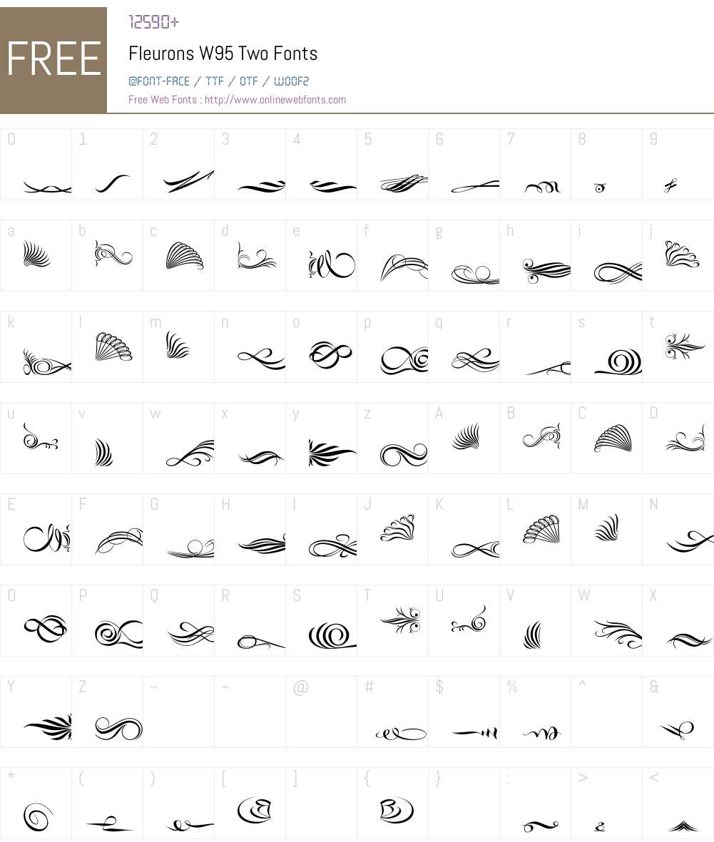 FleuronsW95-Two Font Screenshots