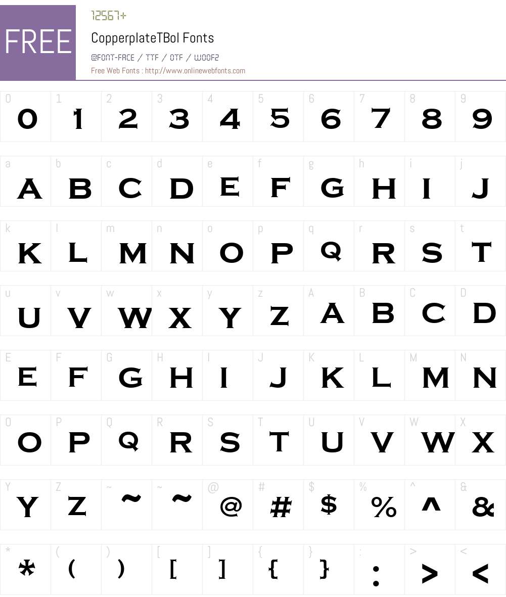 CopperplateTBol Font Screenshots