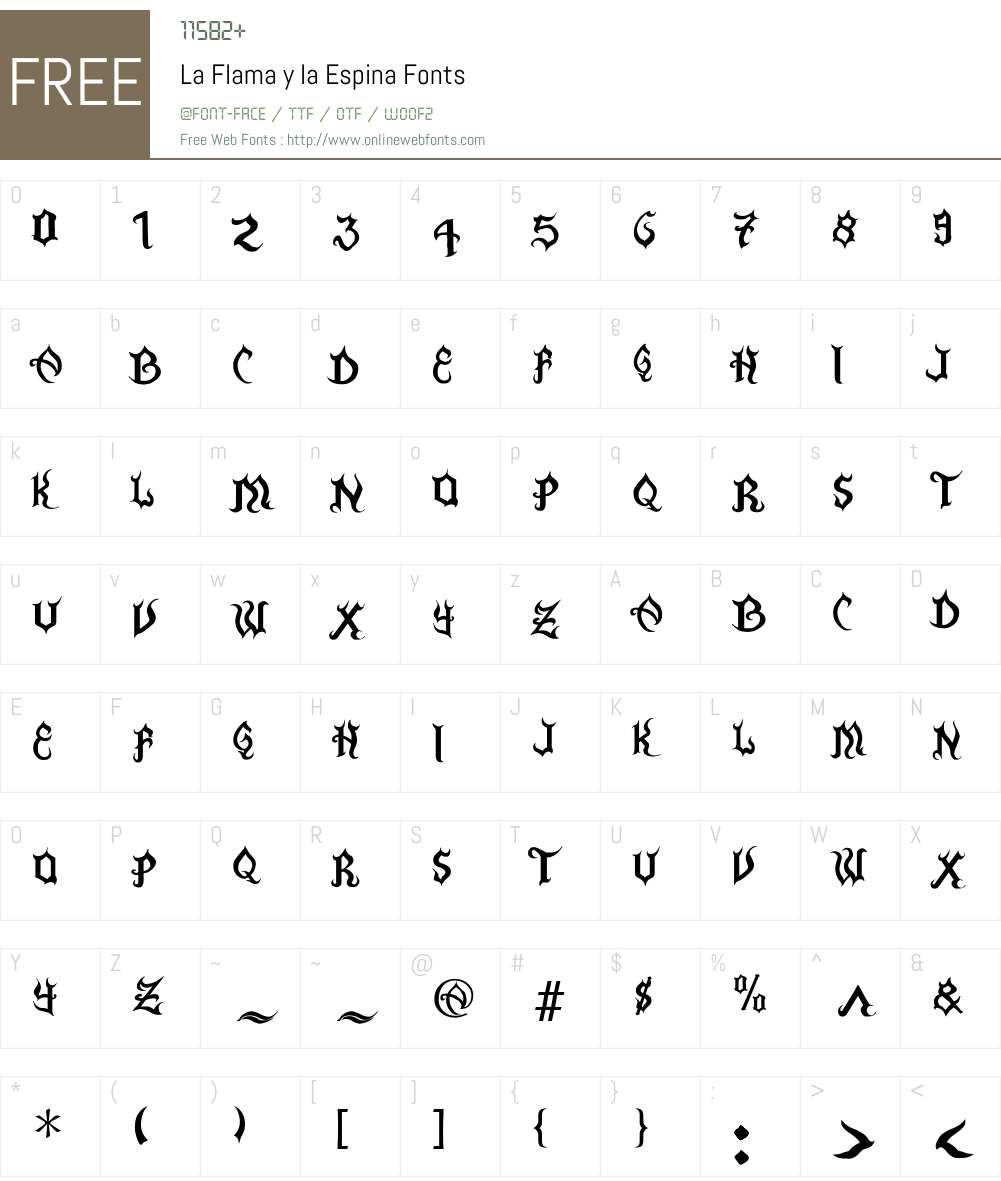 La Flama y La Espina Font Screenshots