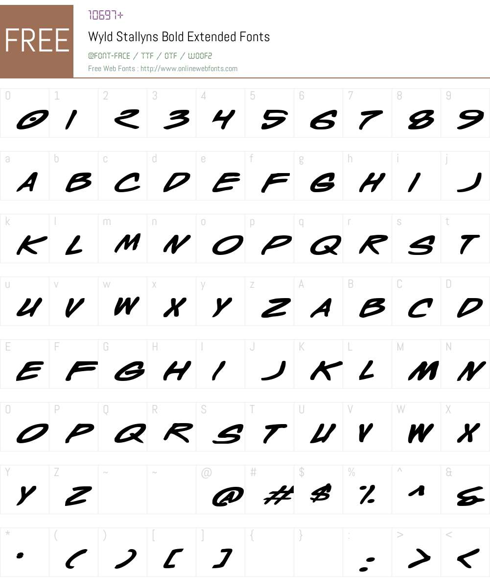 Wyld Stallyns Bold Extended Font Screenshots