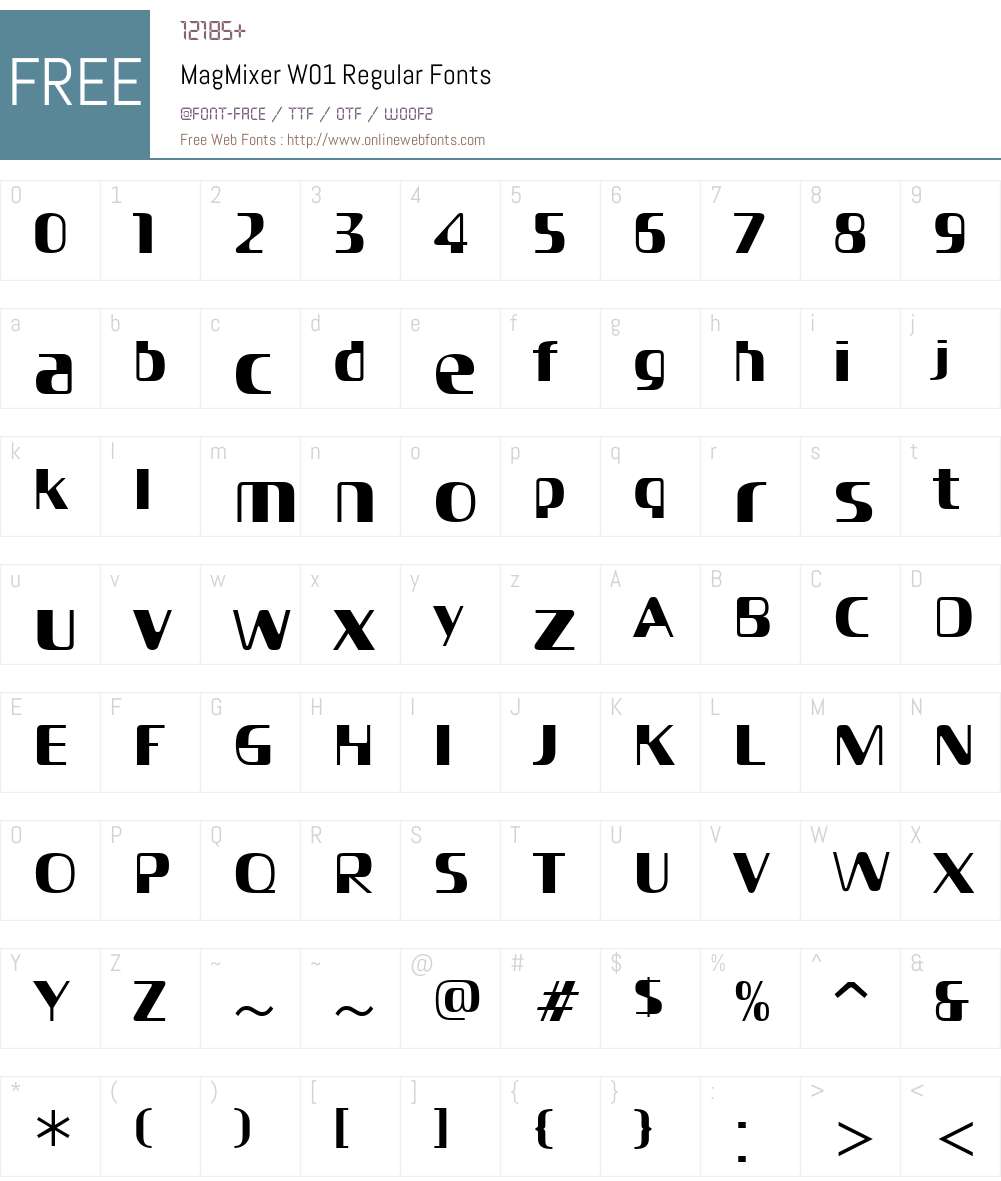 MagMixerW01-Regular Font Screenshots