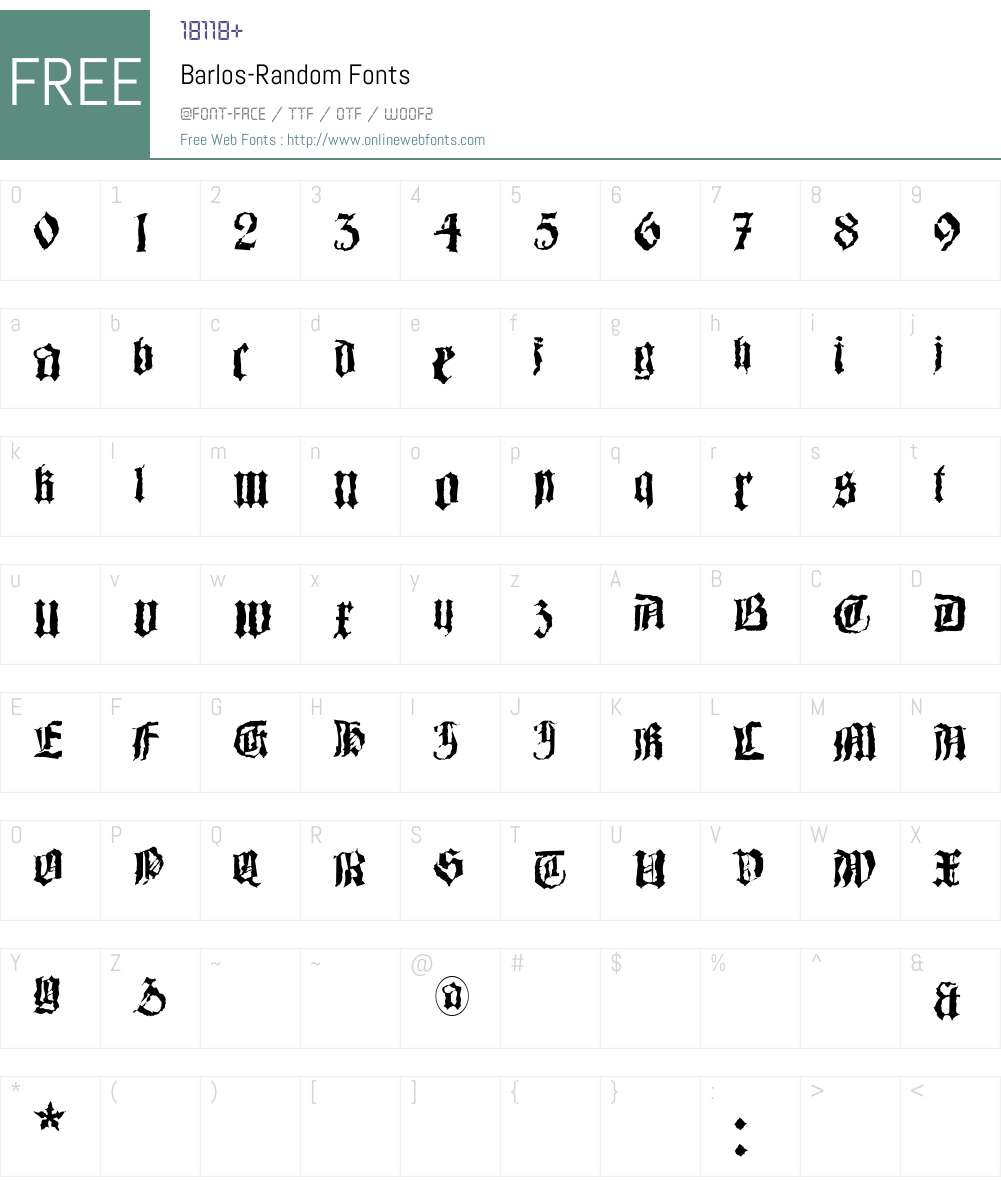 Barlos-Random Font Screenshots