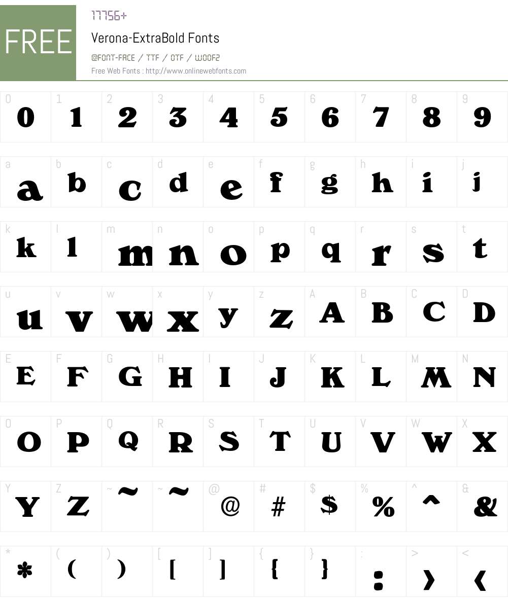 Verona-ExtraBold Font Screenshots