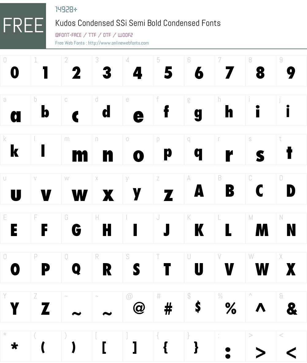 Kudos Condensed SSi Font Screenshots