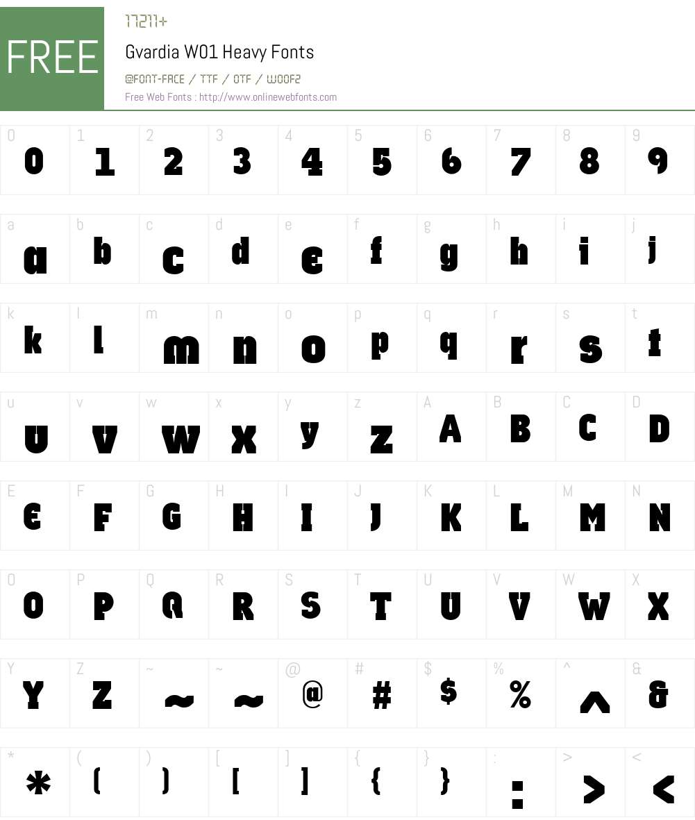 GvardiaW01-Heavy Font Screenshots