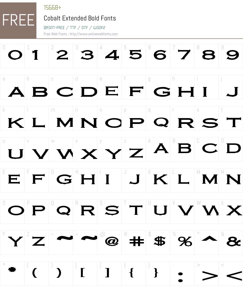 Cobalt Extended Font Screenshots