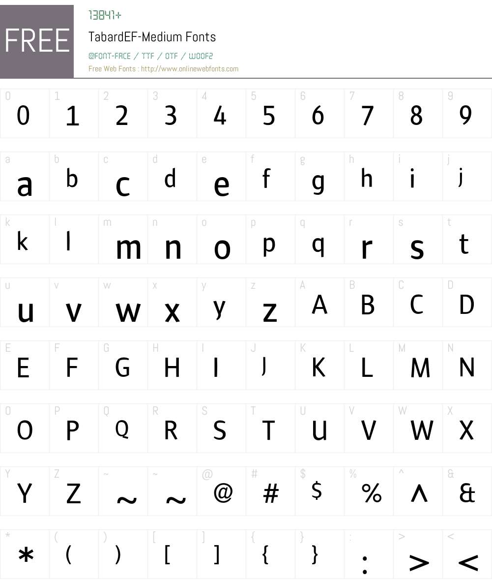 TabardEF Font Screenshots