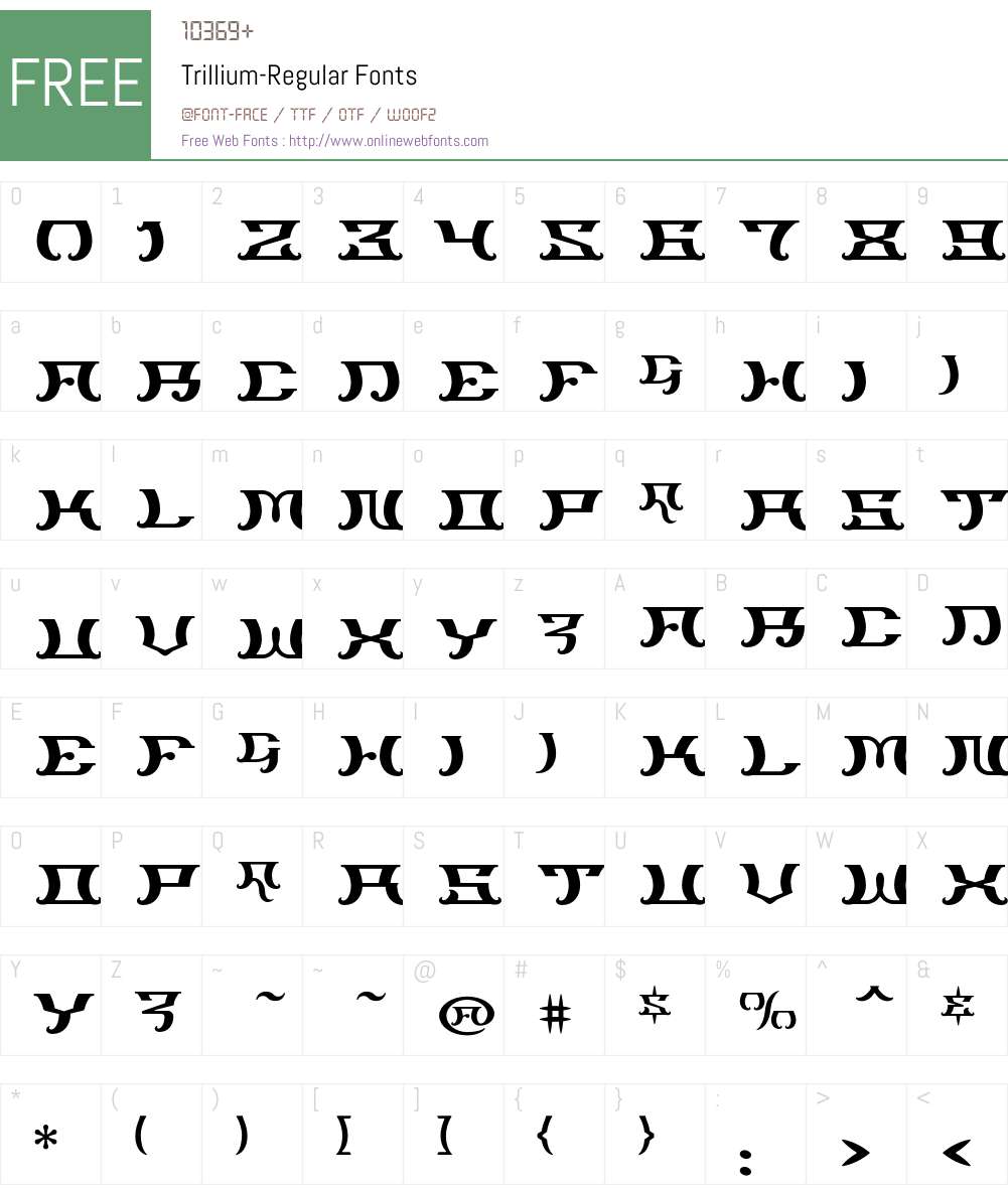 Trillium Font Screenshots