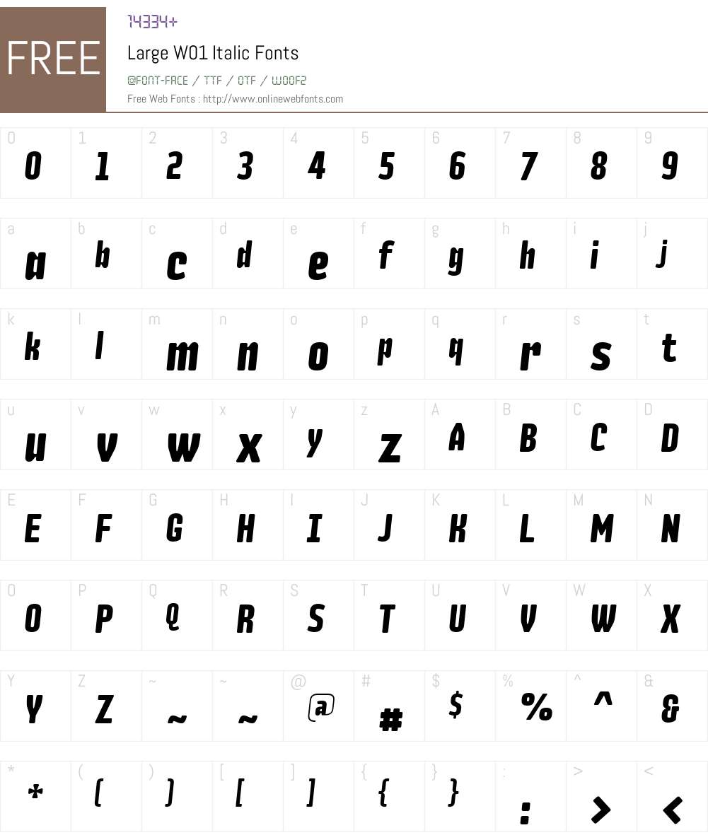 LargeW01-Italic Font Screenshots