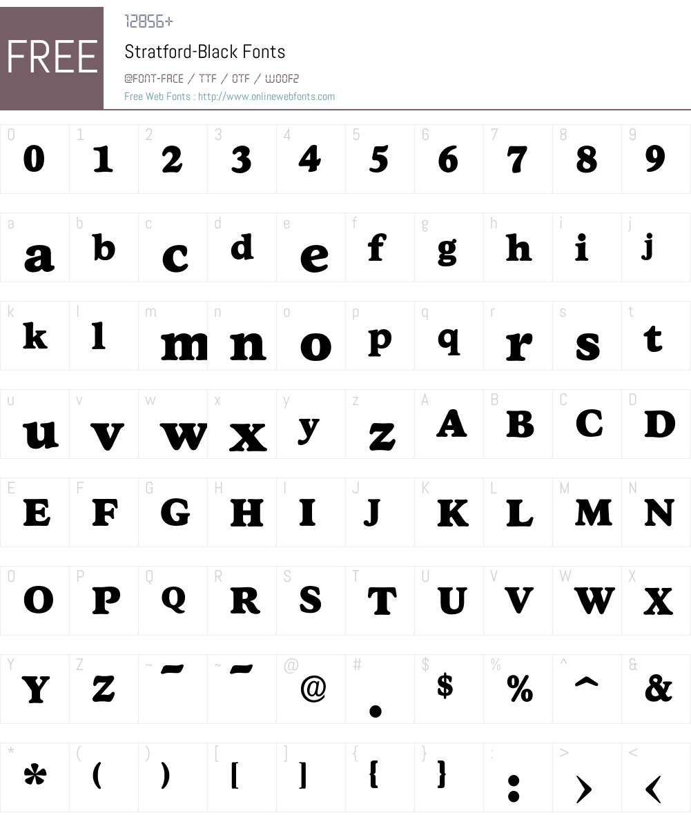 Stratford-Black Font Screenshots