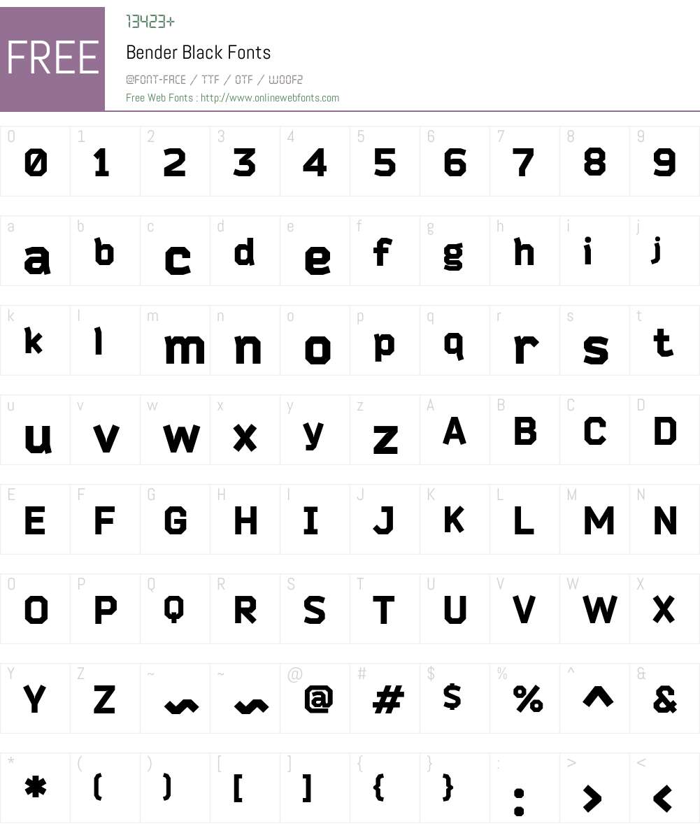 Bender Font Screenshots