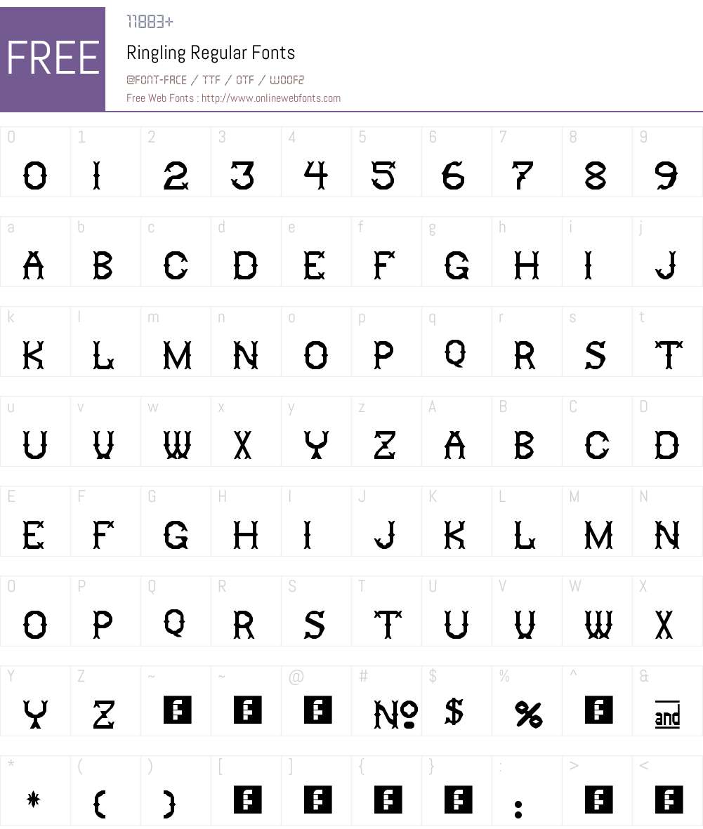 Ringling Font Screenshots