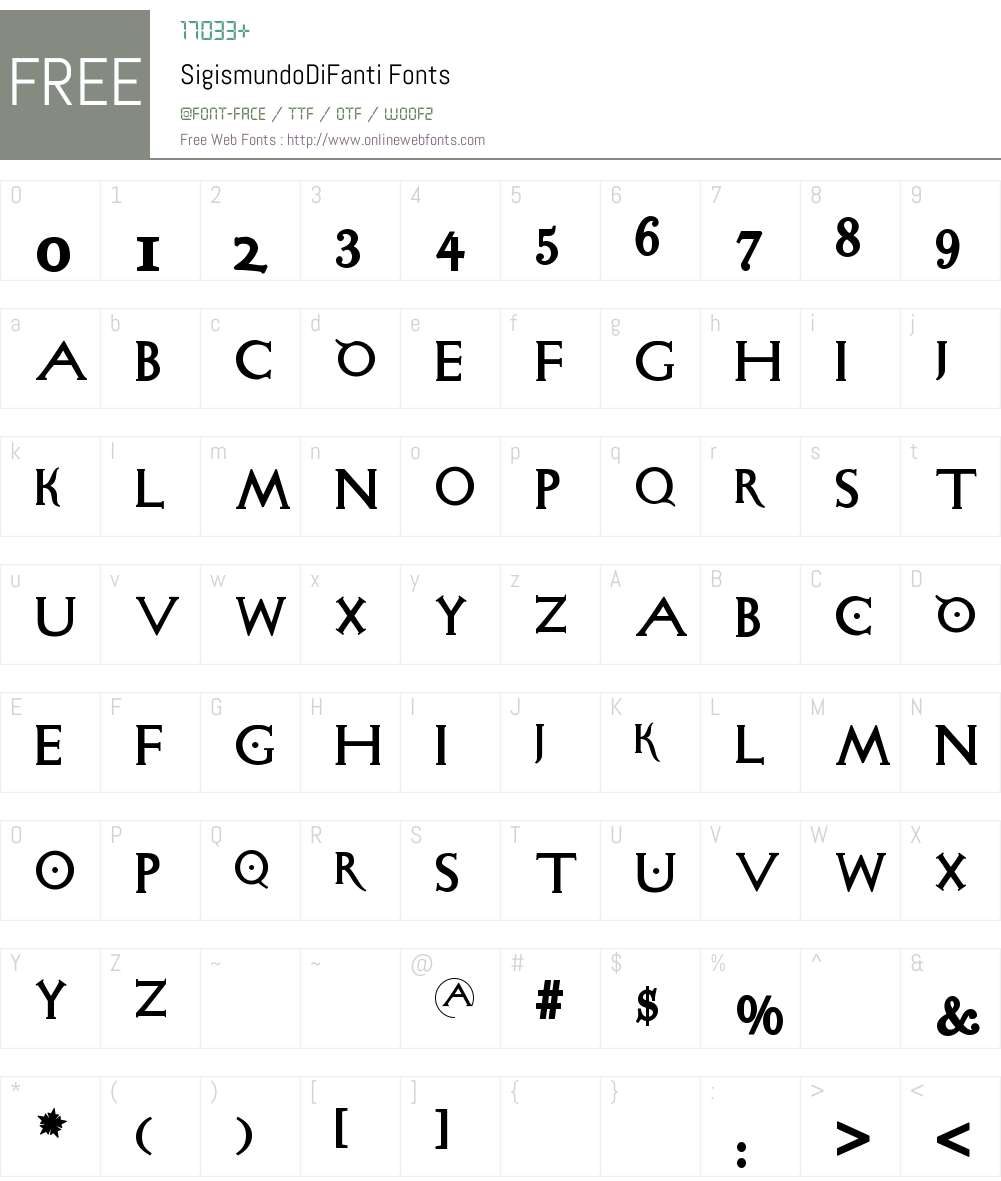 SigismundoDiFanti Font Screenshots