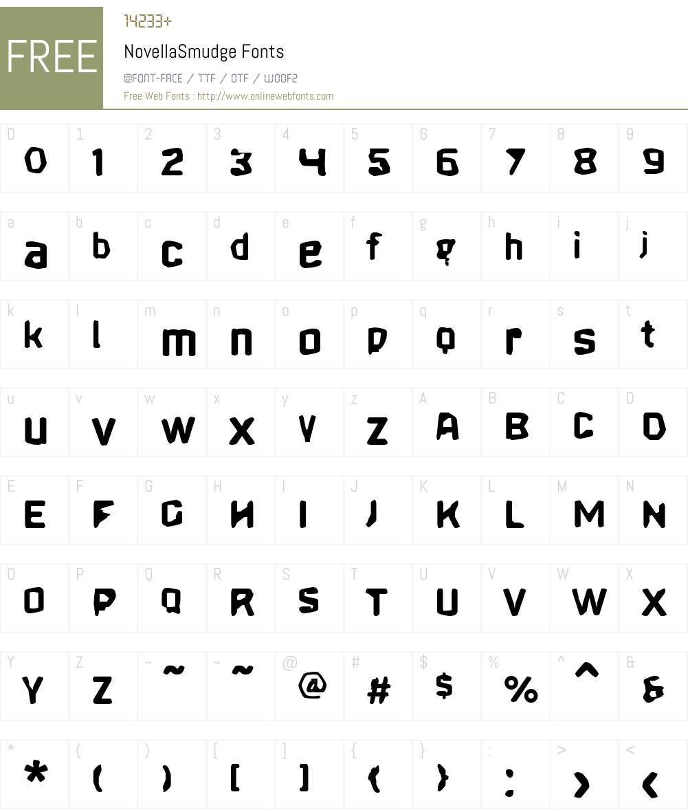 NovellaW00-SmudgeBd Font Screenshots
