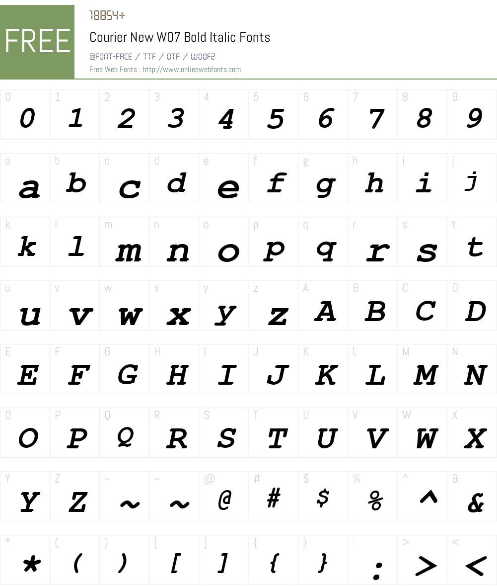 Courier New OS Font Screenshots