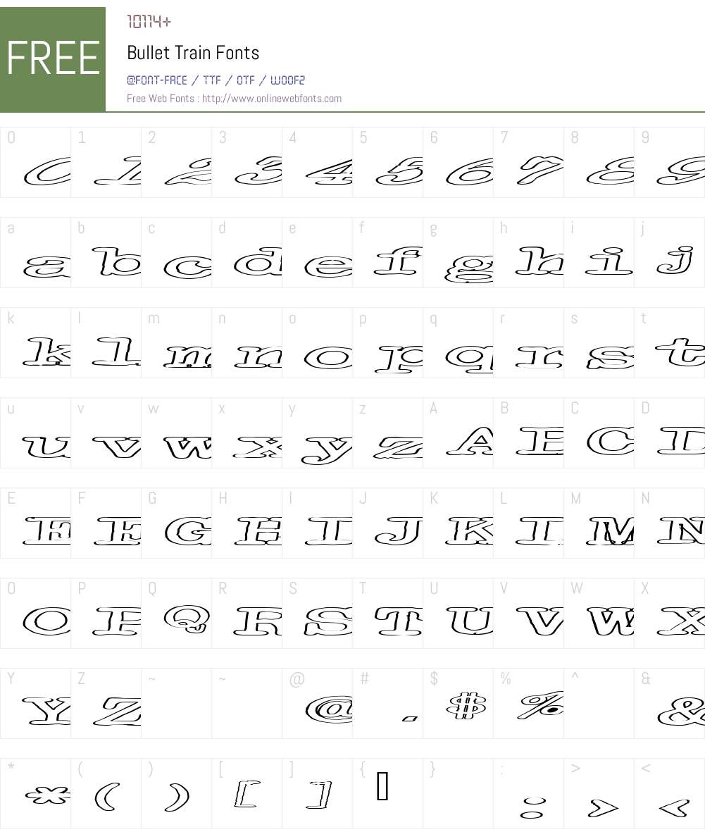Bullet Train Font Screenshots