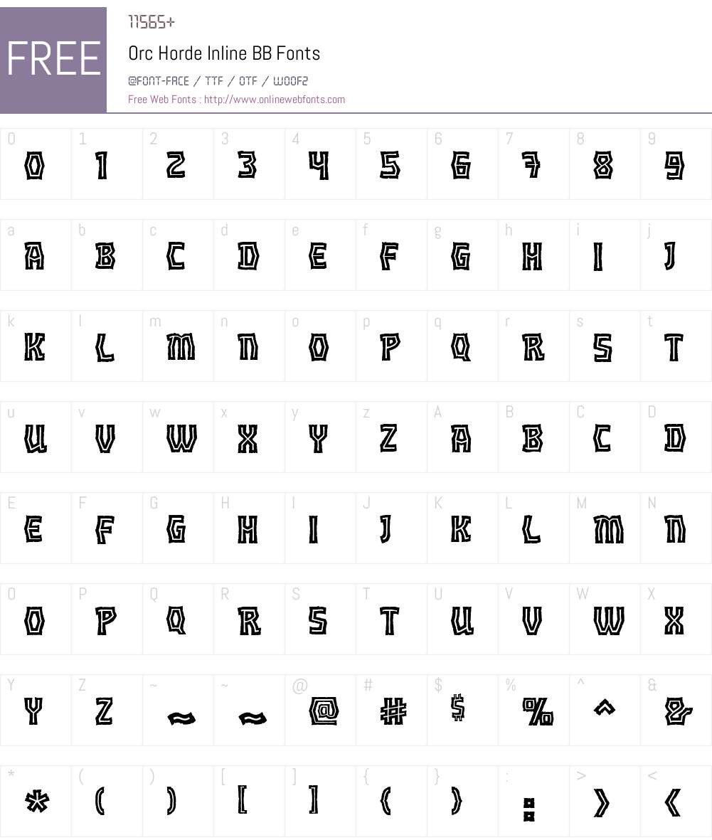 Orc Horde Inline BB Font Screenshots