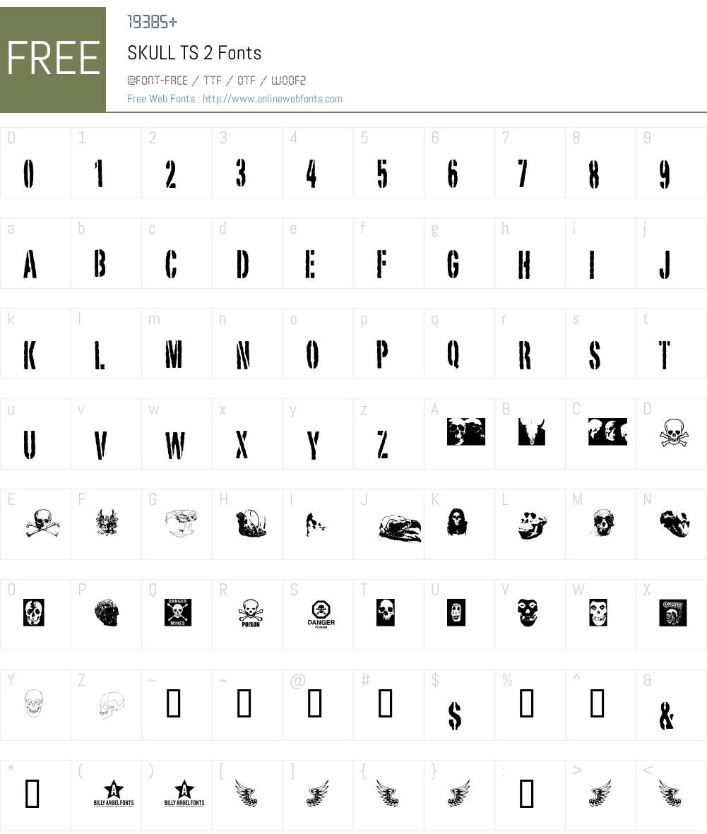 SKULL TS 2 Font Screenshots