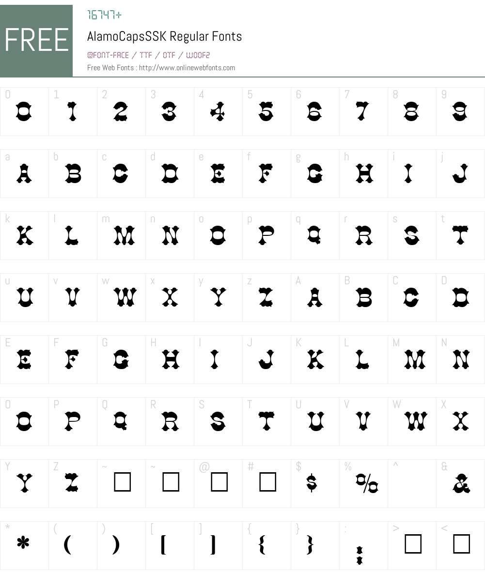 AlamoCapsSSK Font Screenshots