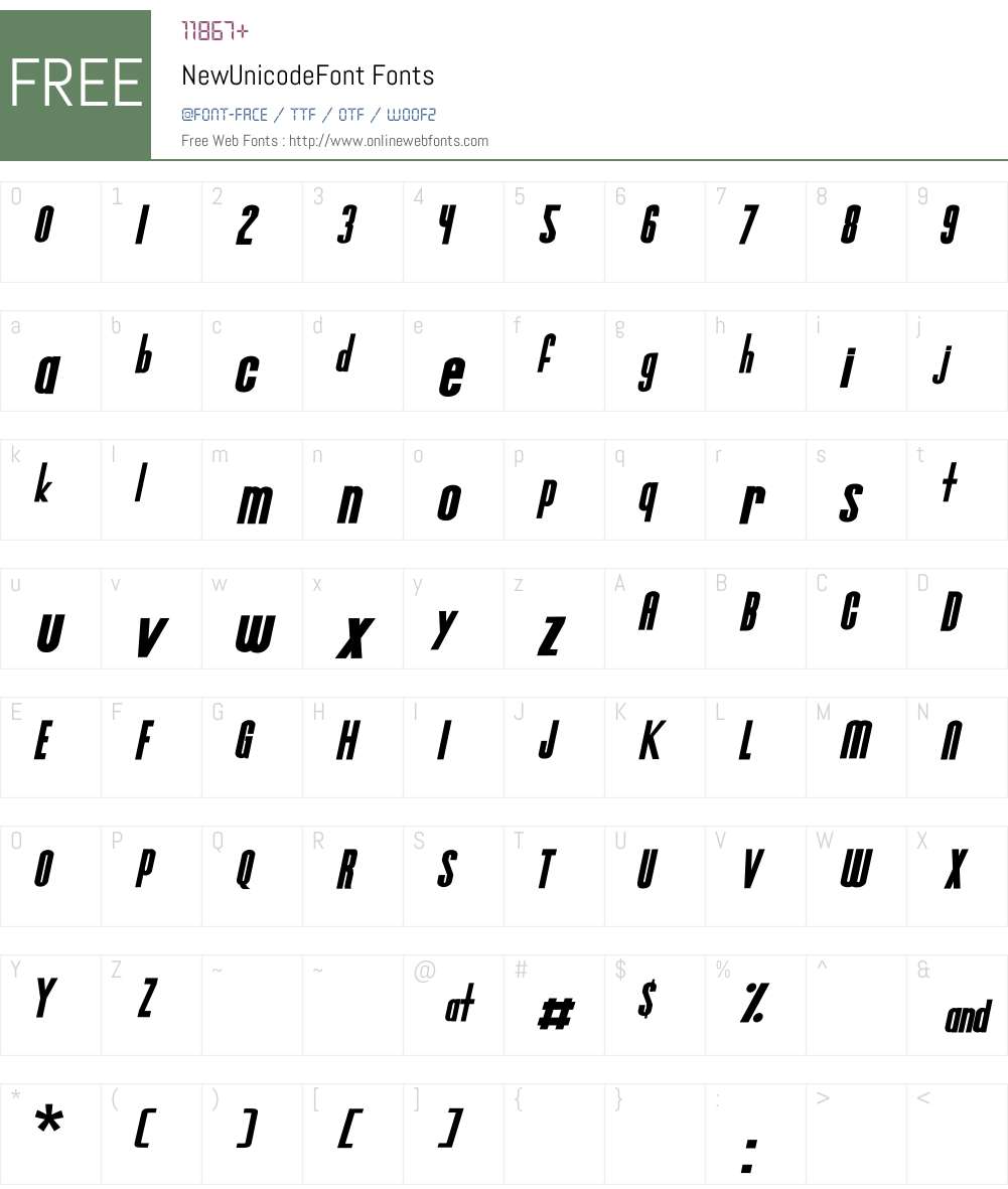 NewUnicodeFont Font Screenshots