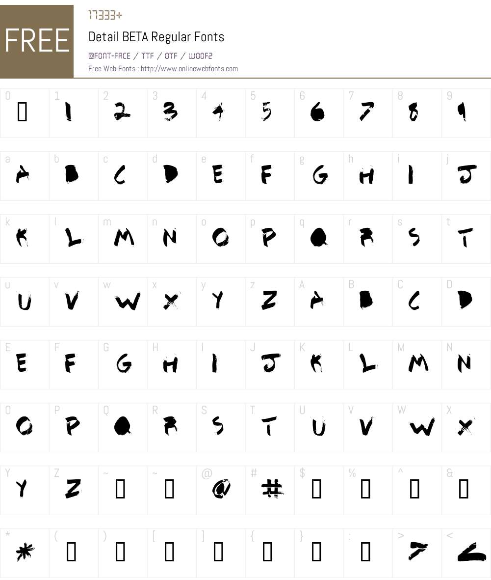 Detail BETA Font Screenshots