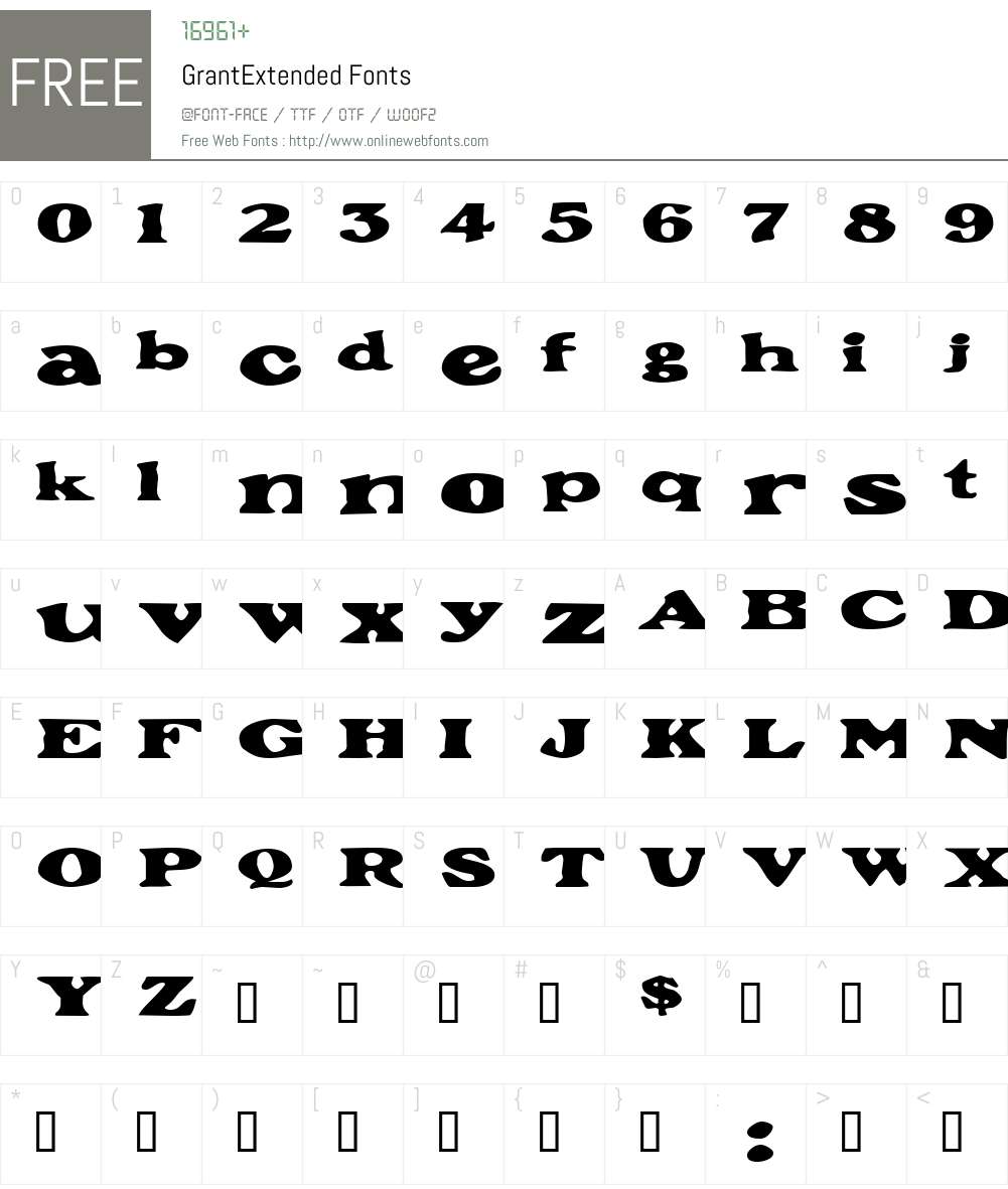 GrantExtended Font Screenshots