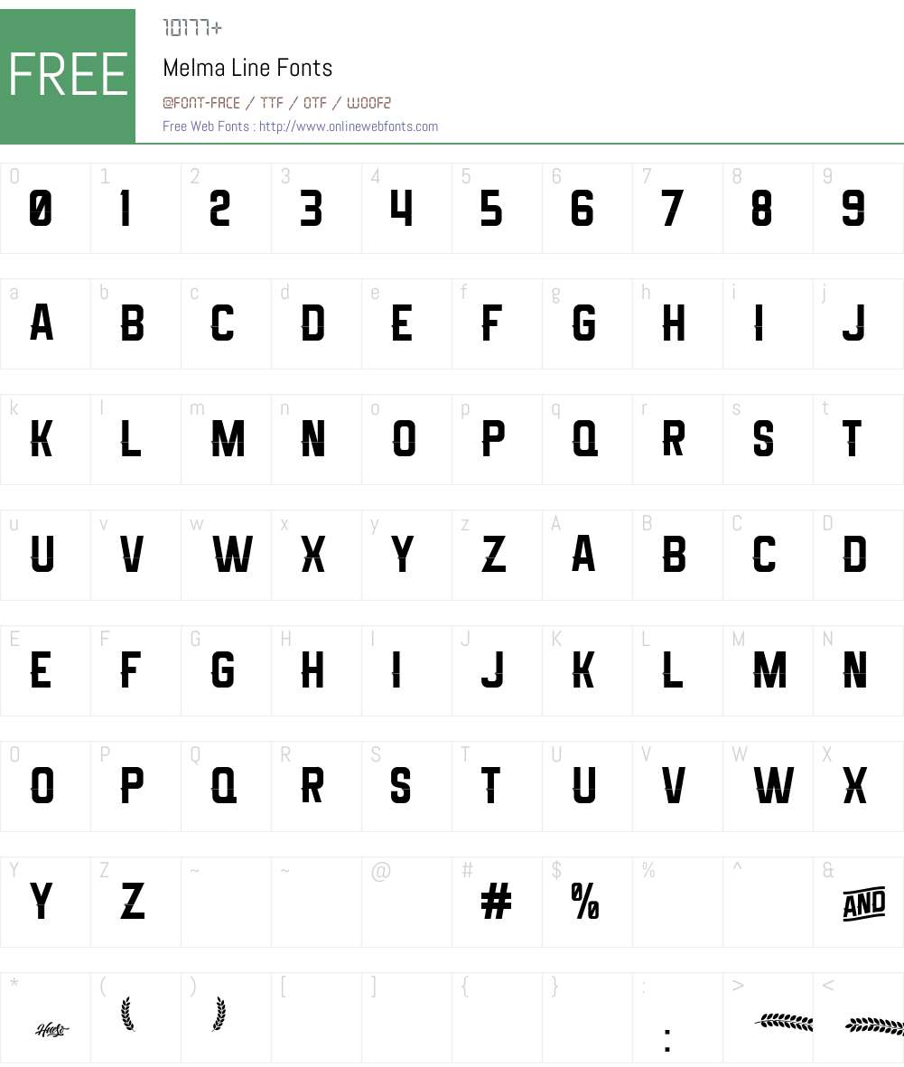 Melma Line Font Screenshots
