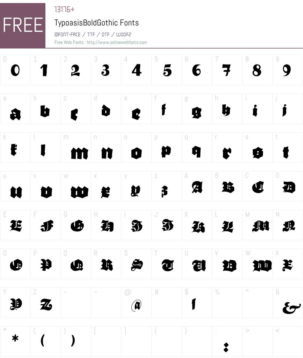 TypoasisBoldGothic Font Screenshots