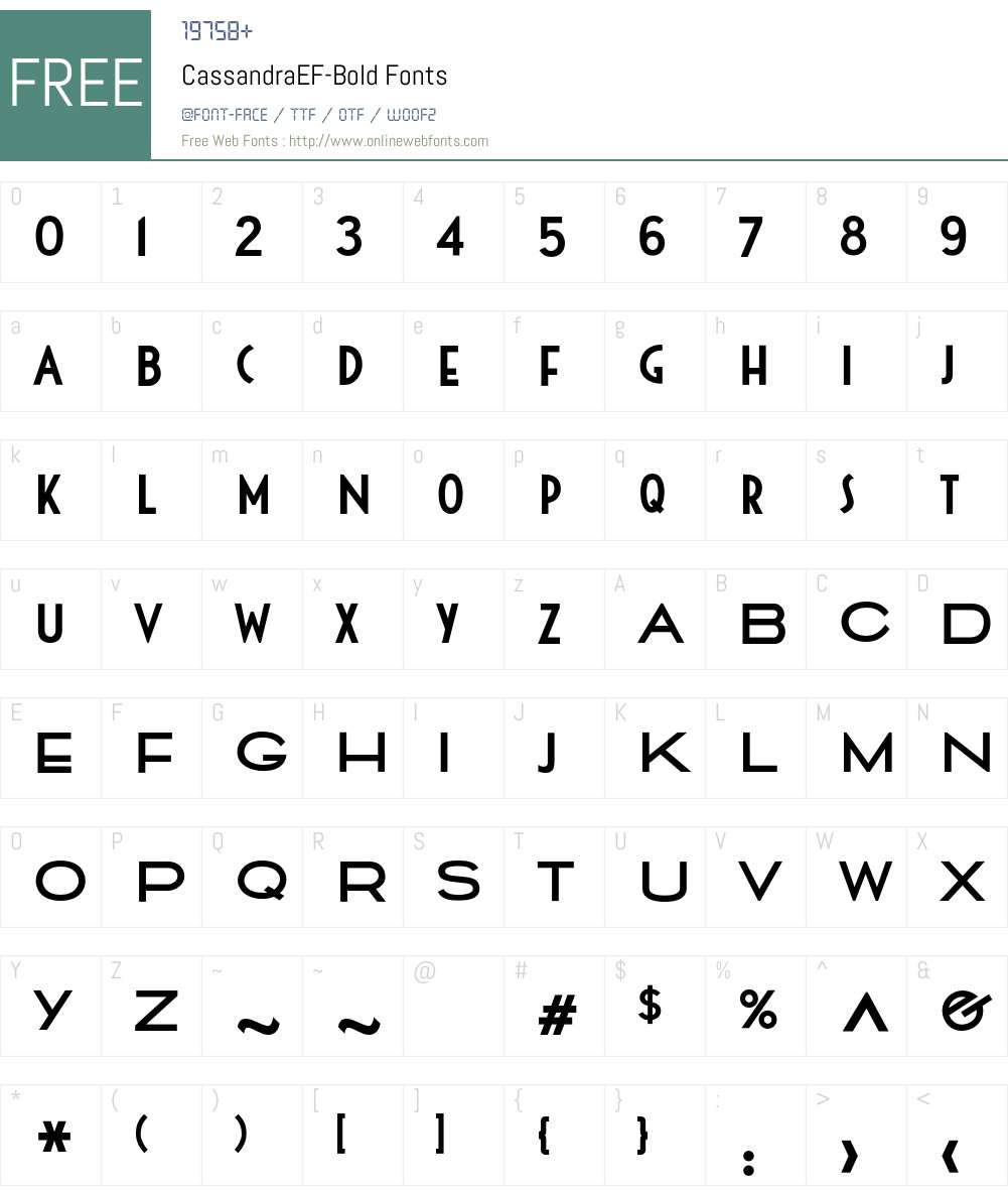 CassandraEF Font Screenshots