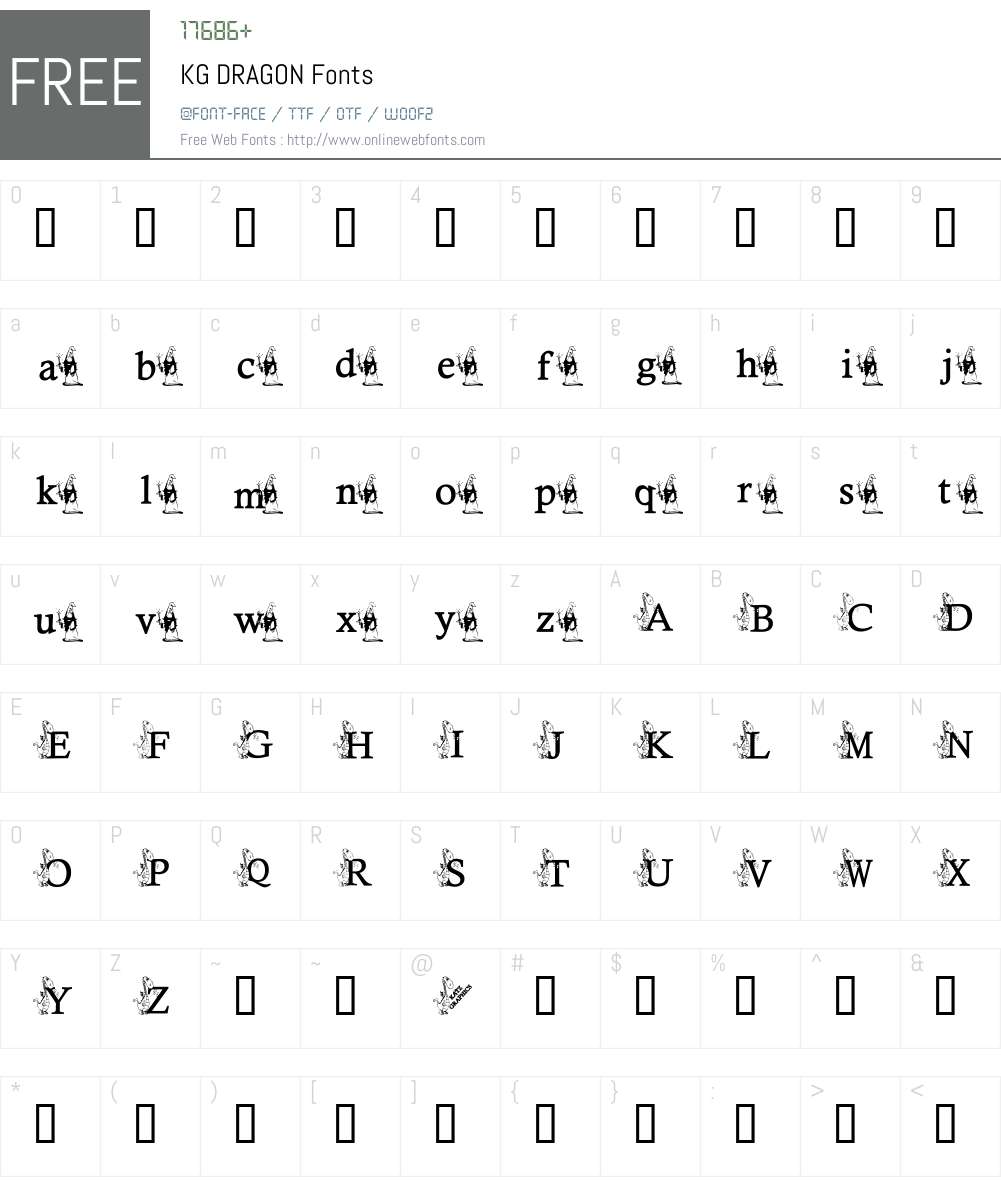 KG DRAGON Font Screenshots