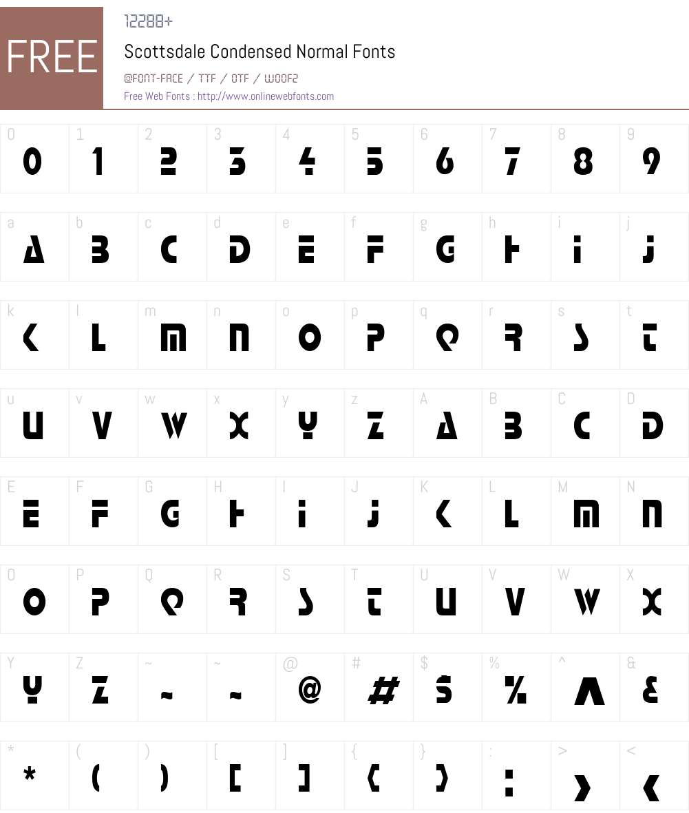 Scottsdale Condensed Font Screenshots