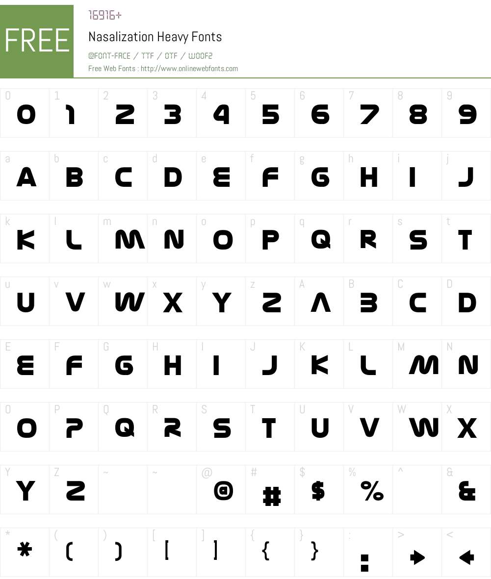 Nasalization Heavy Font Screenshots