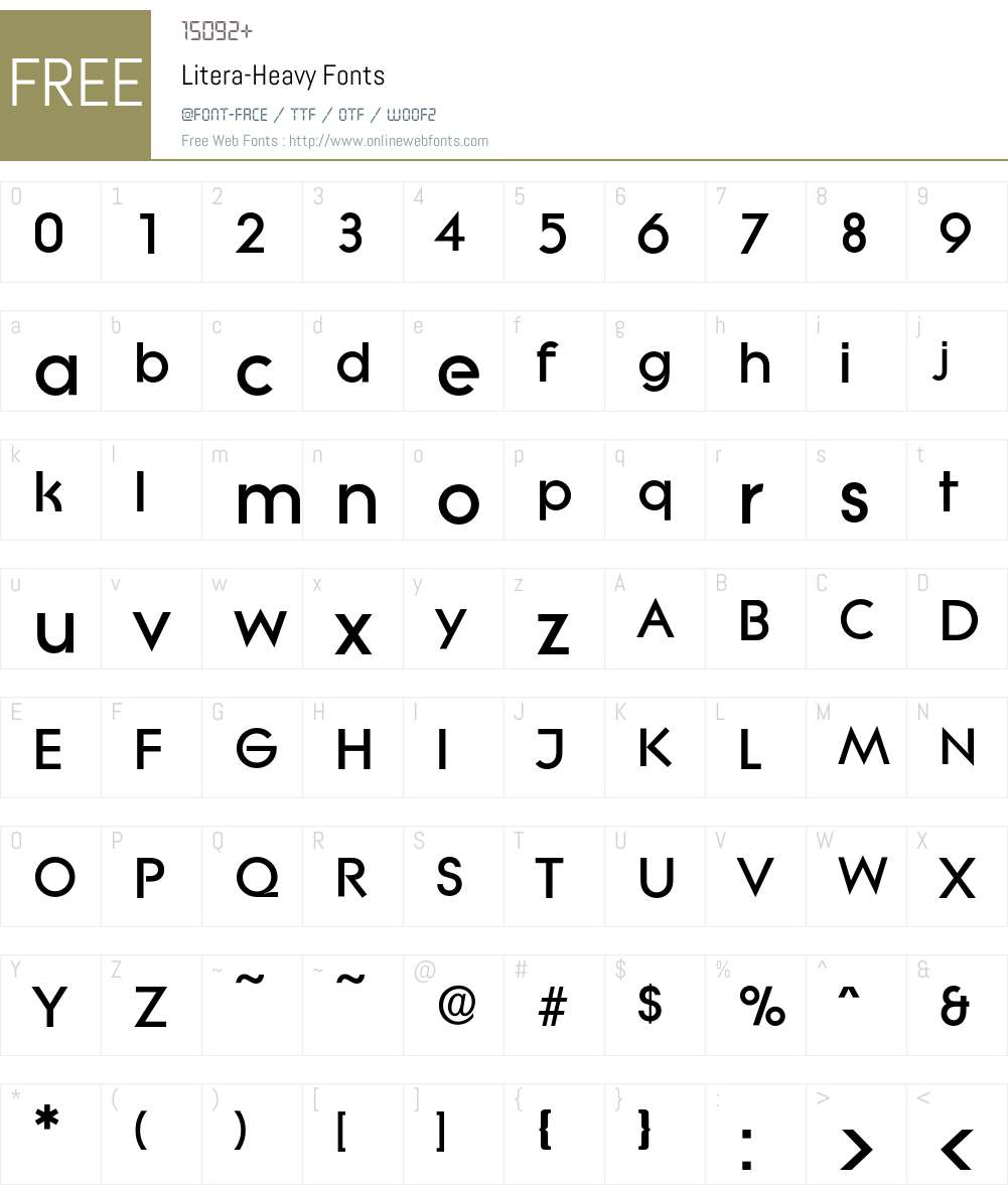 Litera-Heavy Font Screenshots