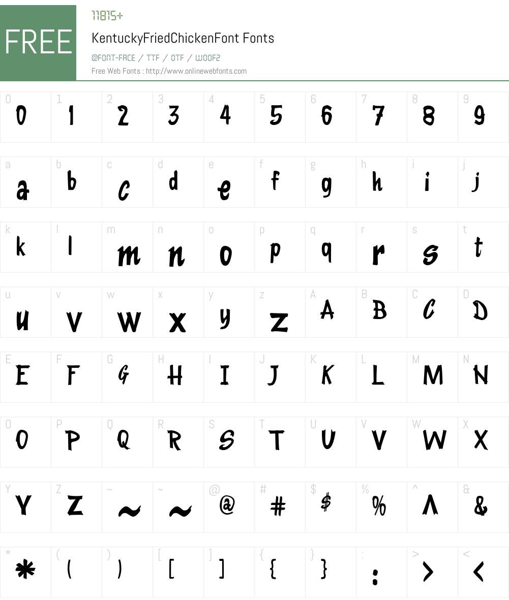 KentuckyFriedChickenFont Font Screenshots