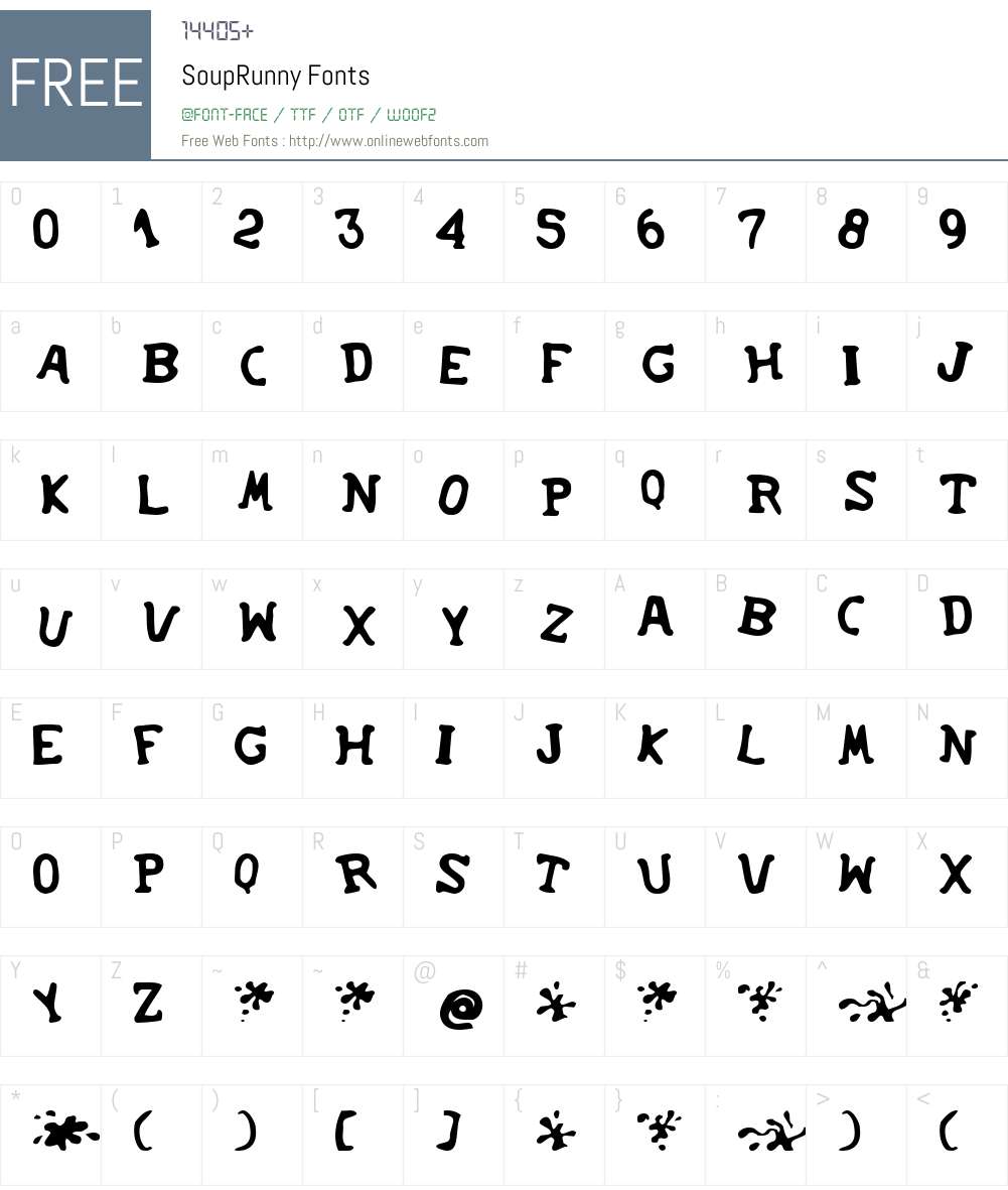 SoupRunny Font Screenshots