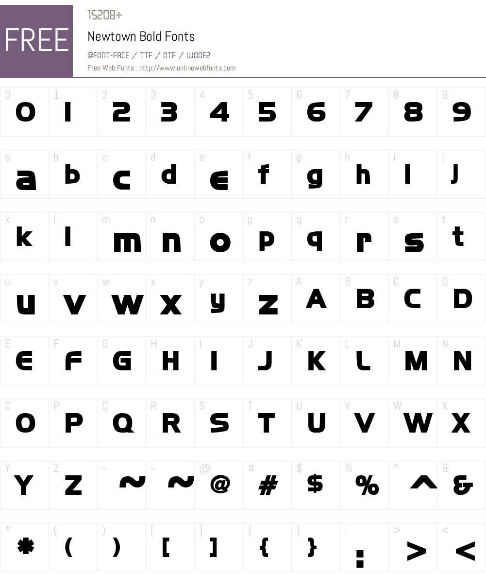 Newtown Font Screenshots